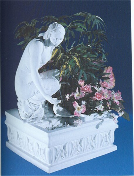 Carrara Marble La Fontanella Fountain Planter Made in Italy Sculpture